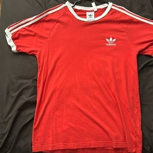Red adidas stripe shirt!